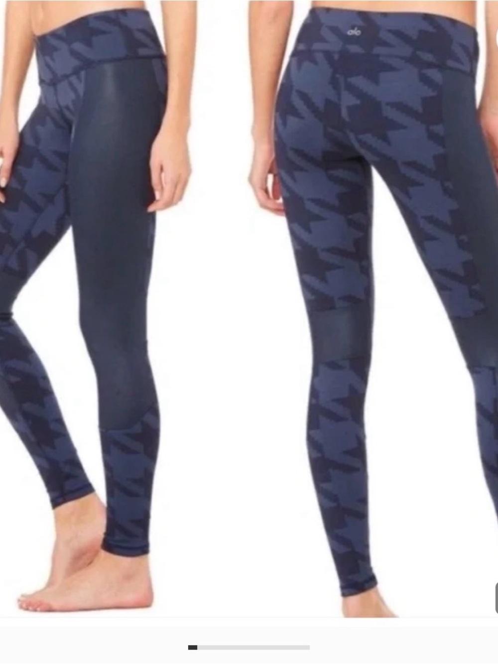ALO Yoga Leggings Navy Blue Geometric Patterned Size M